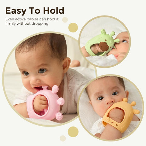 Momcozy Baby Teether Toys | Food Grade Silicone Teething Relief 0-6 Months