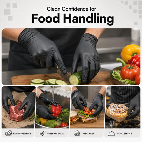 ForPro Disposable Nitrile Gloves, Chemical Resistant, Powder-Free, Latex-Free, Non-Sterile, Food Safe, 4 Mil