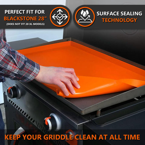 28" Silicone Griddle Mat for Blackstone 28 Inch Griddle, Heavy Duty Food Grade Silicone Griddle Cover, Protect Your Griddle from Dirt & Rust All Year Round