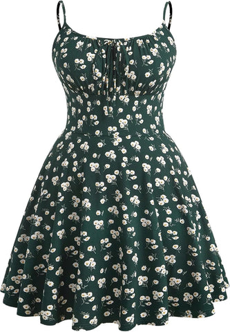 Verdusa Women's Plus Size Floral Summer Dresses Boho Short Sundress Holiday Cami Flowy Dress