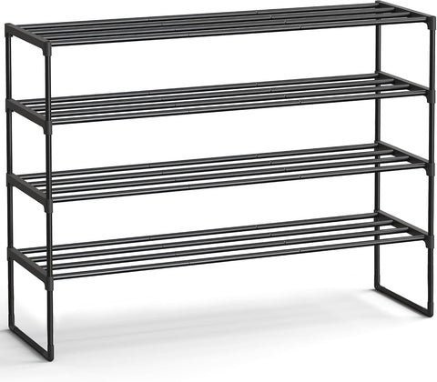 SONGMICS Shoe Rack, 4-Tier Shoe Organizer, Metal Storage Shelf