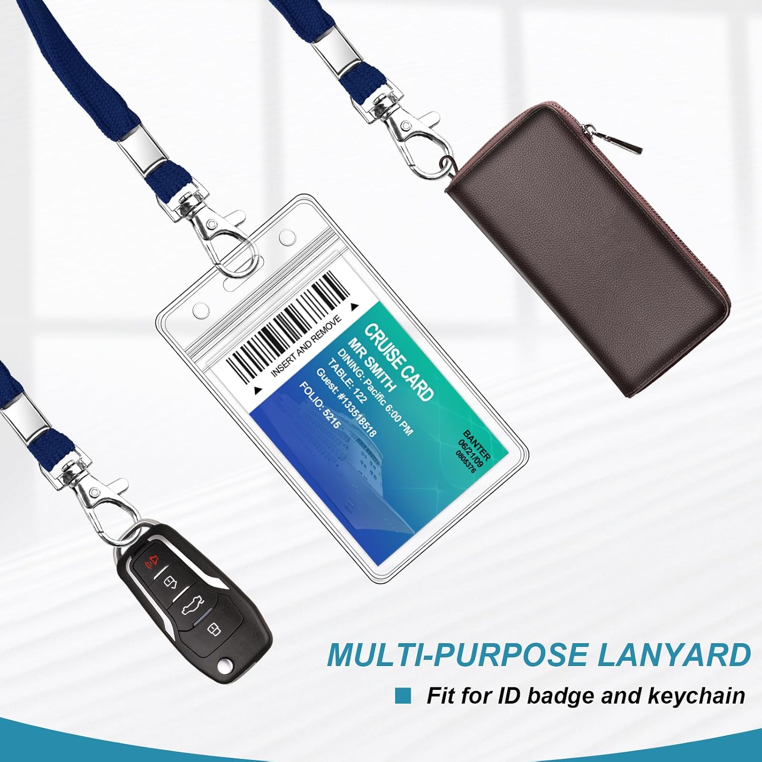 Koorito 3 Pack Clear ID Badge Holder with Lanyard
