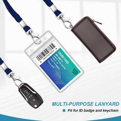 Koorito 3 Pack Clear ID Badge Holder with Lanyard