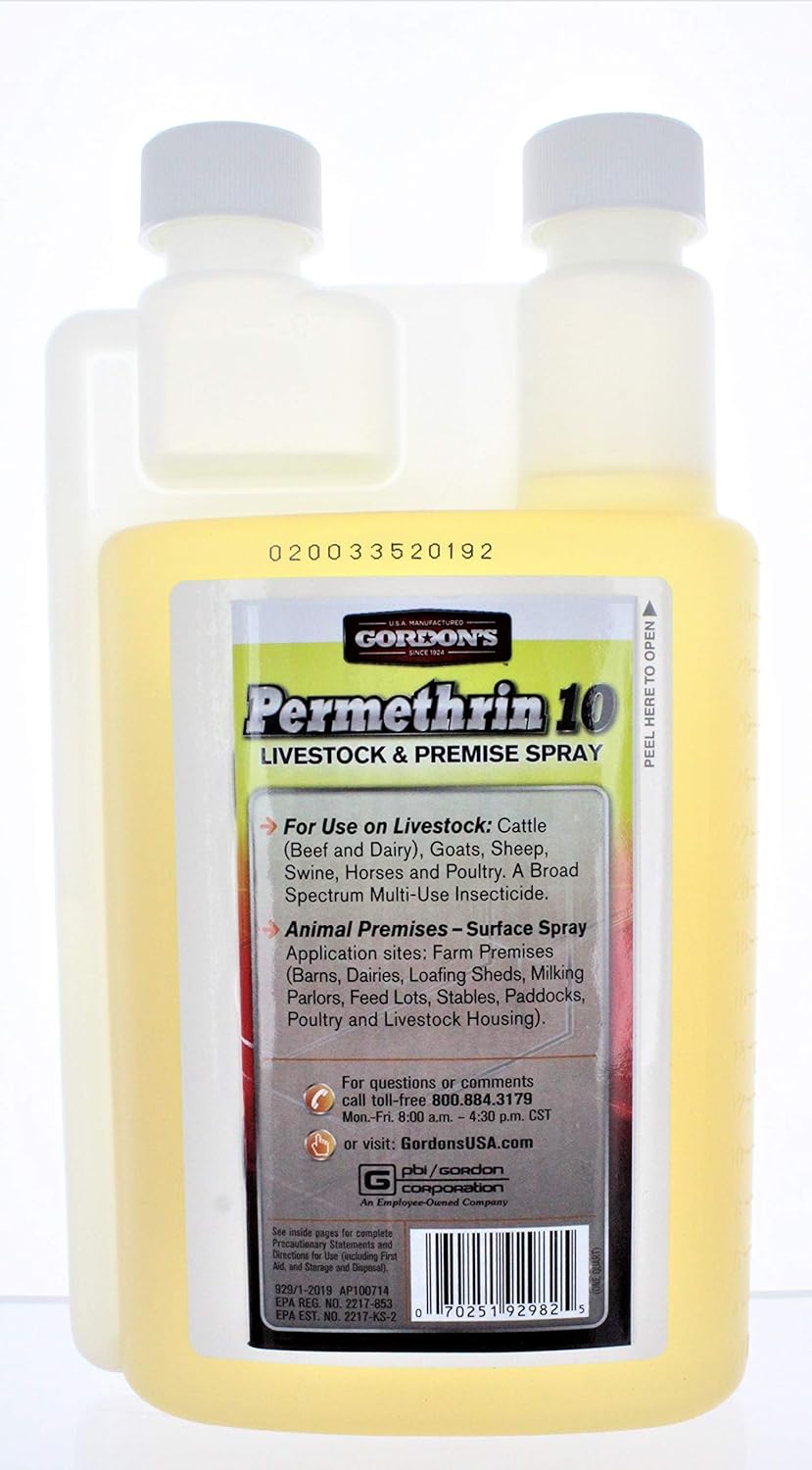 GORDON'S Permethrin 10 Livestock & Premise Spray, 1 Quart, 9291082