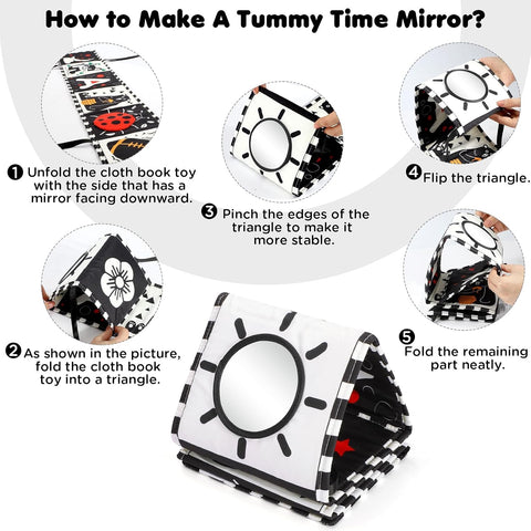 URMYWO Black and White Baby Toy, Tummy Time High Contrast Newborn Toys