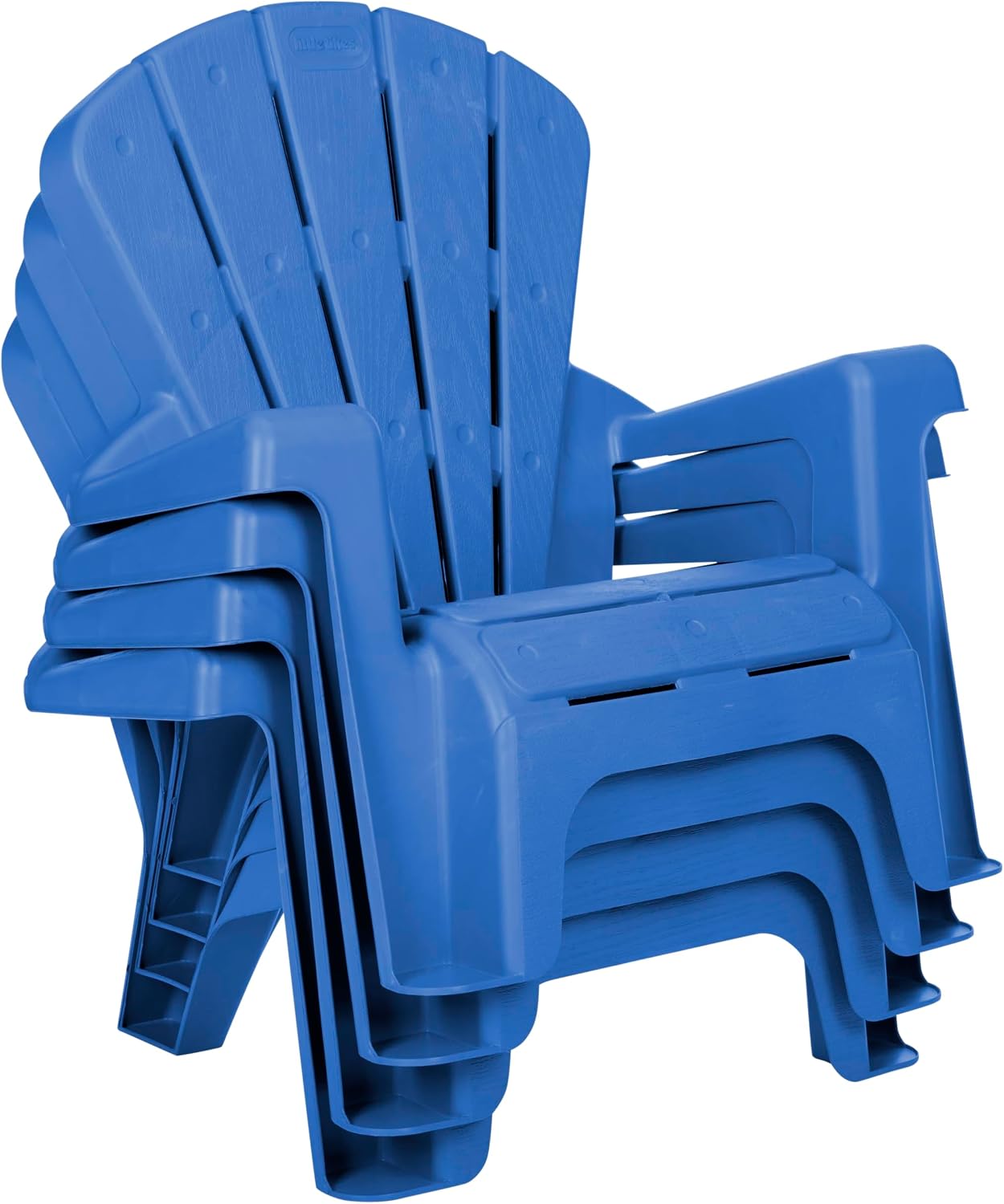 Little Tikes Kids Garden Chair 4 Pack in Blue, Outdoor Toddler Activity Adirondack Chairs for Picnic, Garden, Patio, Backyard & Beach, Outdoor Chair Set