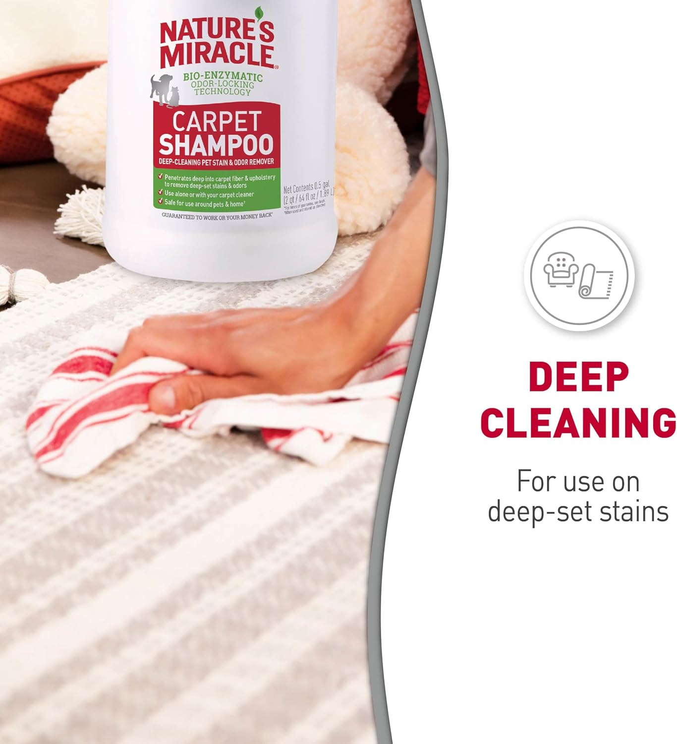 Nature's Miracle Carpet Shampoo Pet Stain & Odor Remover, 64 oz