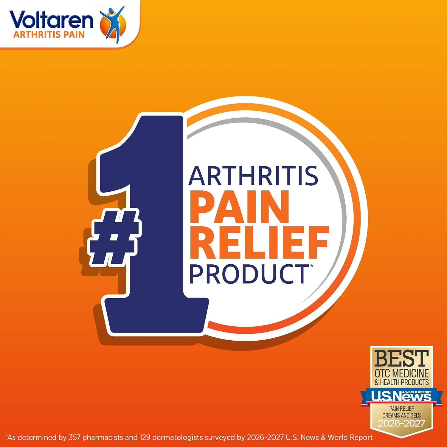 Voltaren Arthritis Pain Gel, Diclofenac Pain Relief Cream, 50 g Tube