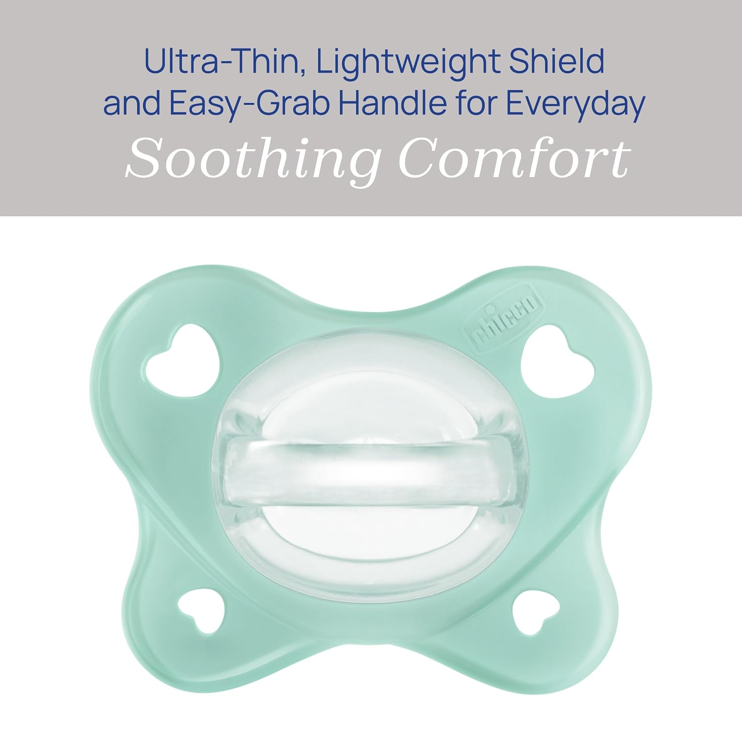 Chicco Dual Soft Orthodontic Pacifier One-Piece Silicone, 0-2m, 2-Pack