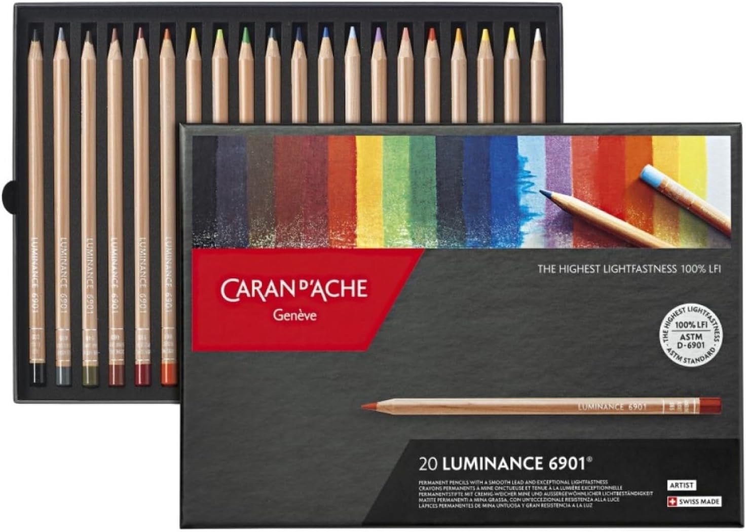 CREATIVE ART MATERIALS Caran D'ache Luminance Colored Pencil Set of 20 (6901.720)