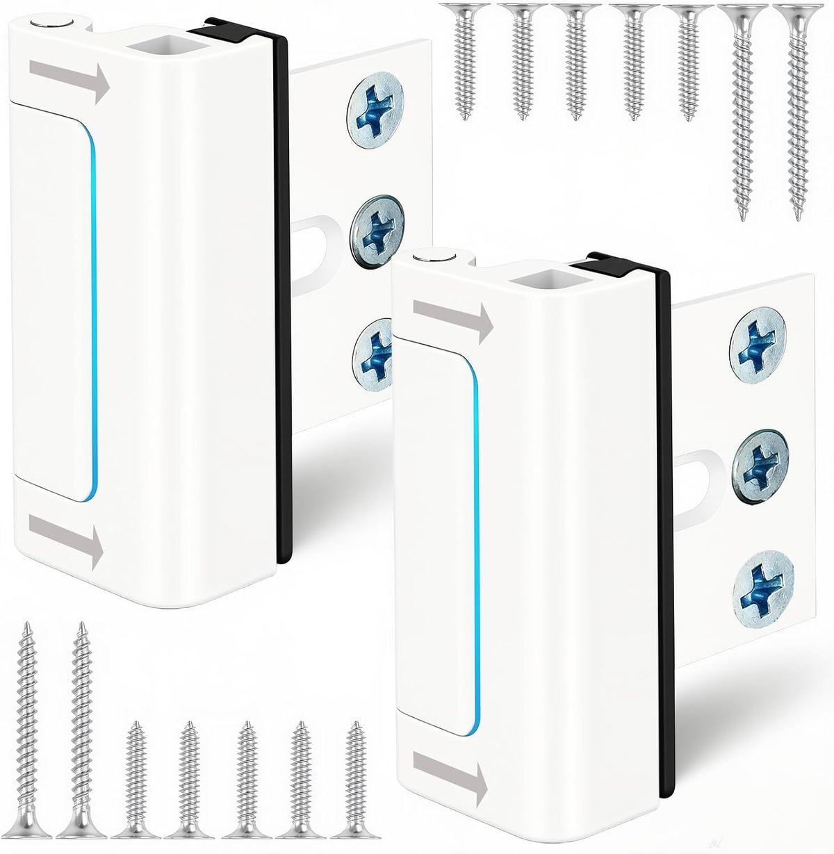 Home Security Door Reinforcement Lock, Upgraded Front Door Locks for Kids Safety Withstand 800 lbs, Child Proof Door Lock, Extra Door Lock from Inside Prevent Unauthorized Entry (2 Pack, White)