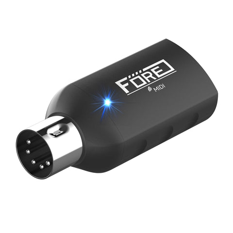 FORE S1 Wireless MIDI Interface & MIDI USB Type-C Adapter, Ultra Low Latency, Work with MIDI Keyboard & Any MIDI 5-Pin Din Device Compatible with iOS, Android, Windows/mac OS Balck 1-Pack