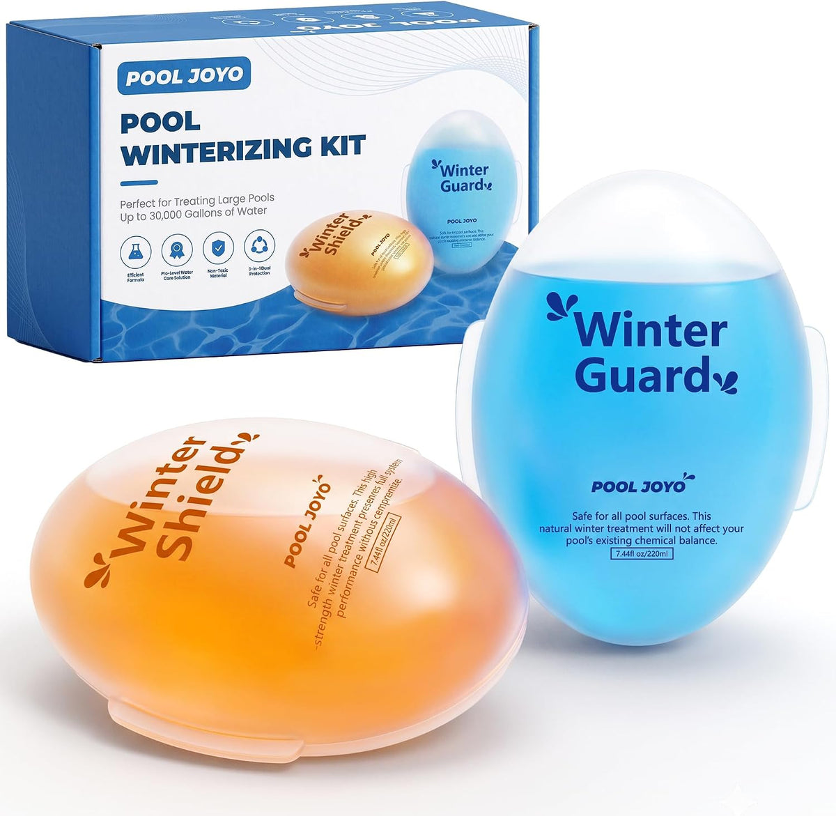 Professional Pool Winter Closing Kit for Above Ground & Inground Pools, Winterizing Treatment for Pool Closing, Helps Maintain Water Quality During Winter, Up to 30,000 Gallons