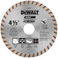 DEWALT Diamond Blade for Masonry, Dry Cutting, Continuous Rim, 7/8-Inch Arbor, 4-1/2-Inch (DW4725)