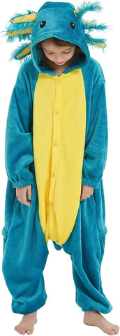 DarkCom Kid-Adult Animal Onesie Axolotl Halloween Costume Christmas Pajama