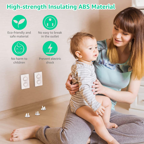Outlet Covers Baby Proofing with Hidden Handle (32 Pack) Child Proof Outlet Plug Covers 3-Prong Baby Proofing Electrical Outlet Cover Safety Power Outlet Protector Child Socket Cap