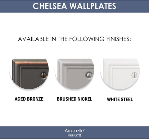 AmerTac 149TTDBN Chelsea Steel Double Toggle/Single Duplex Wallplate, Brushed Nickel