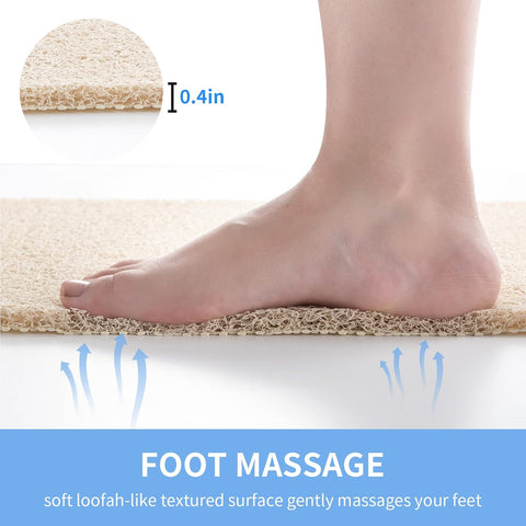 Hargiis Non Slip Bathtub Mat, Anti Slip Shower Mat, Fast Drying Bath Tub Mats, Foot Scrubber Mat, Anti Slip Mat for Tub, Floor, Bathroom, Home, Kitchen, Hotel (Beige 24"x16")