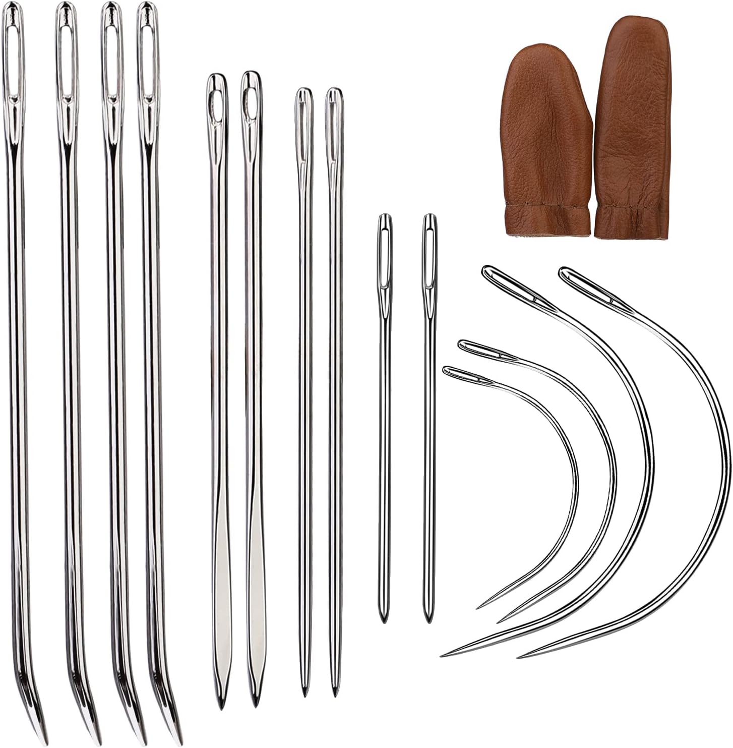 Veroave Upholstery Needle, 16 PCS Curved Needle, Leather Needles