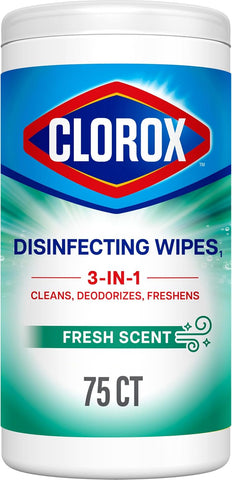 Clorox Disinfecting Wipes Back to School, Bleach Free, Fresh Scent, 75 Count (Pack May Vary)