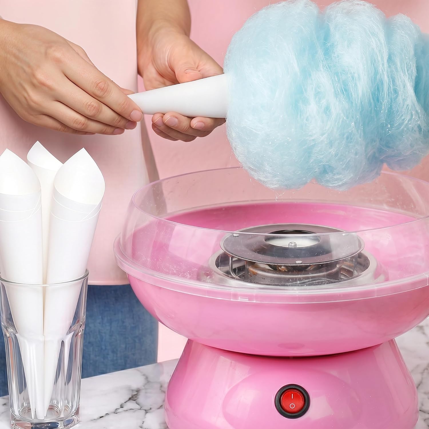 Taboom Cotton Candy Paper Cones, Disposable, 110 Pack
