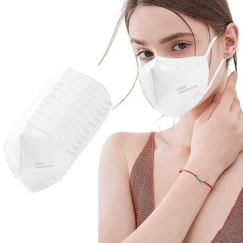 LEMENT 50PCS KN95 Face Mask, Cup Dust Masks with Elastic Ear Loops(White)