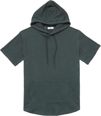 Dubinik®Short Sleeve Hoodie Lightweight Soft Cotton Moisture Wicking Kangaroo Pocket Short Sleeve Hoodie For Men