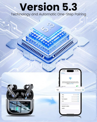 ZIUTY Wireless Earbuds, ANC ENC Noise Cancelling Ear Buds with Touch Screen