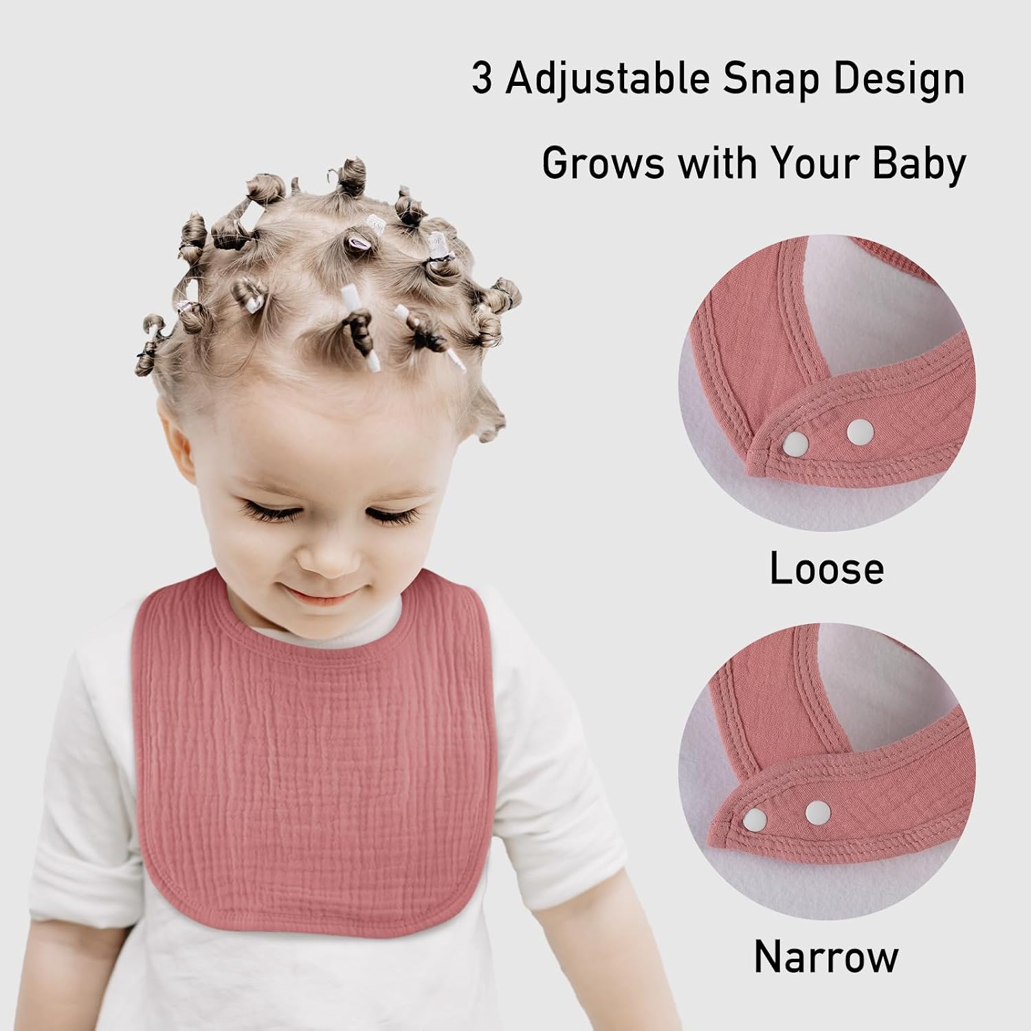 Muslin Baby Drool Bibs 6 Pack, Soft Cotton Infant Bib for Teething Newborn