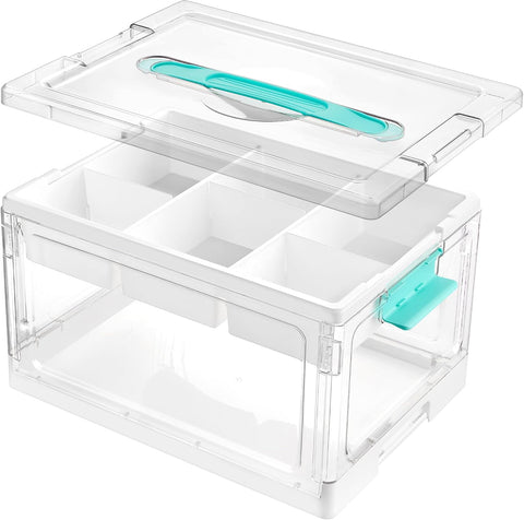 Vtopmart 24 QT Clear Storage Box with Tray & Dividers, 1 Pack–Basic