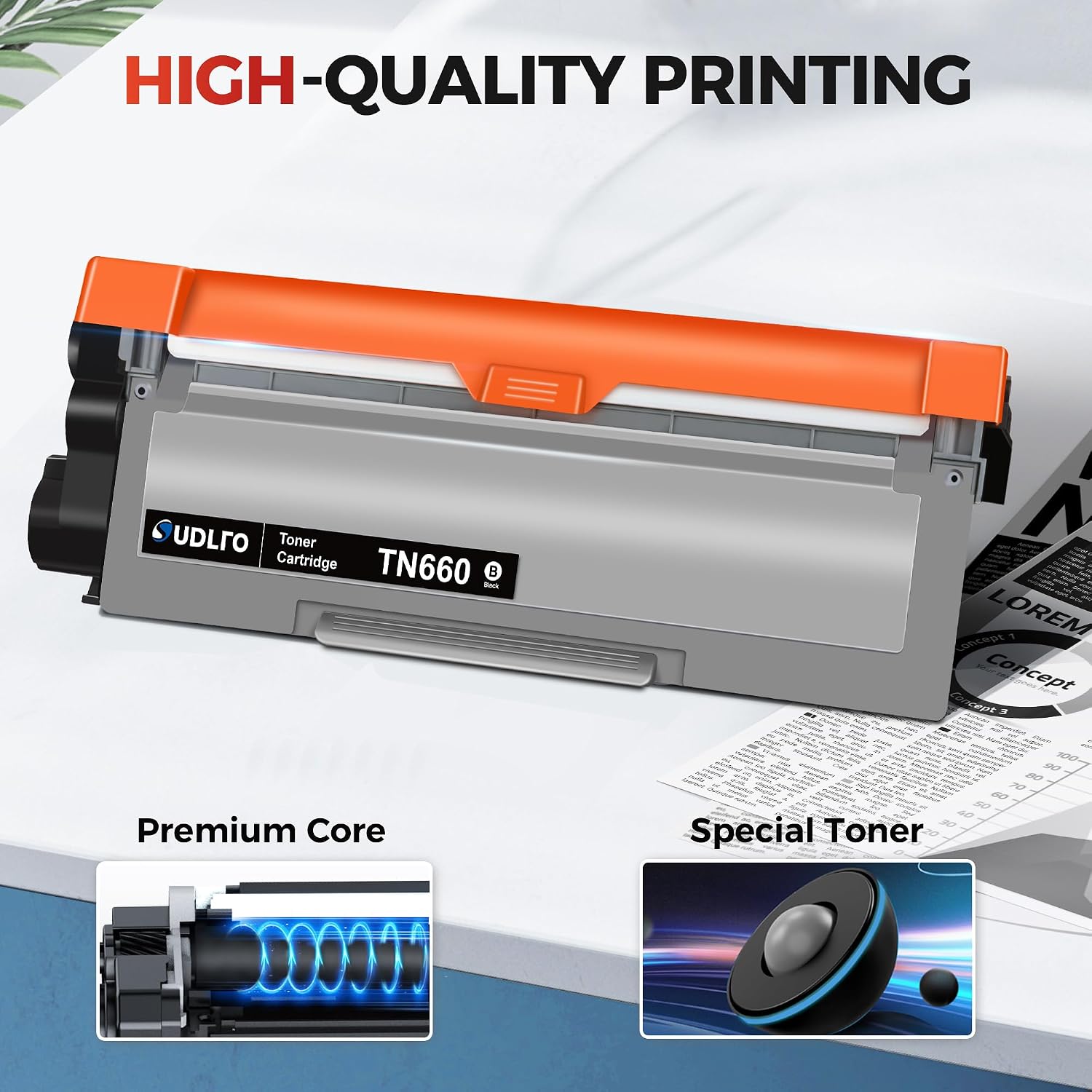 TN660 TN-660 Toner Cartridge Replacement for Brother TN660 TN630 TN-630