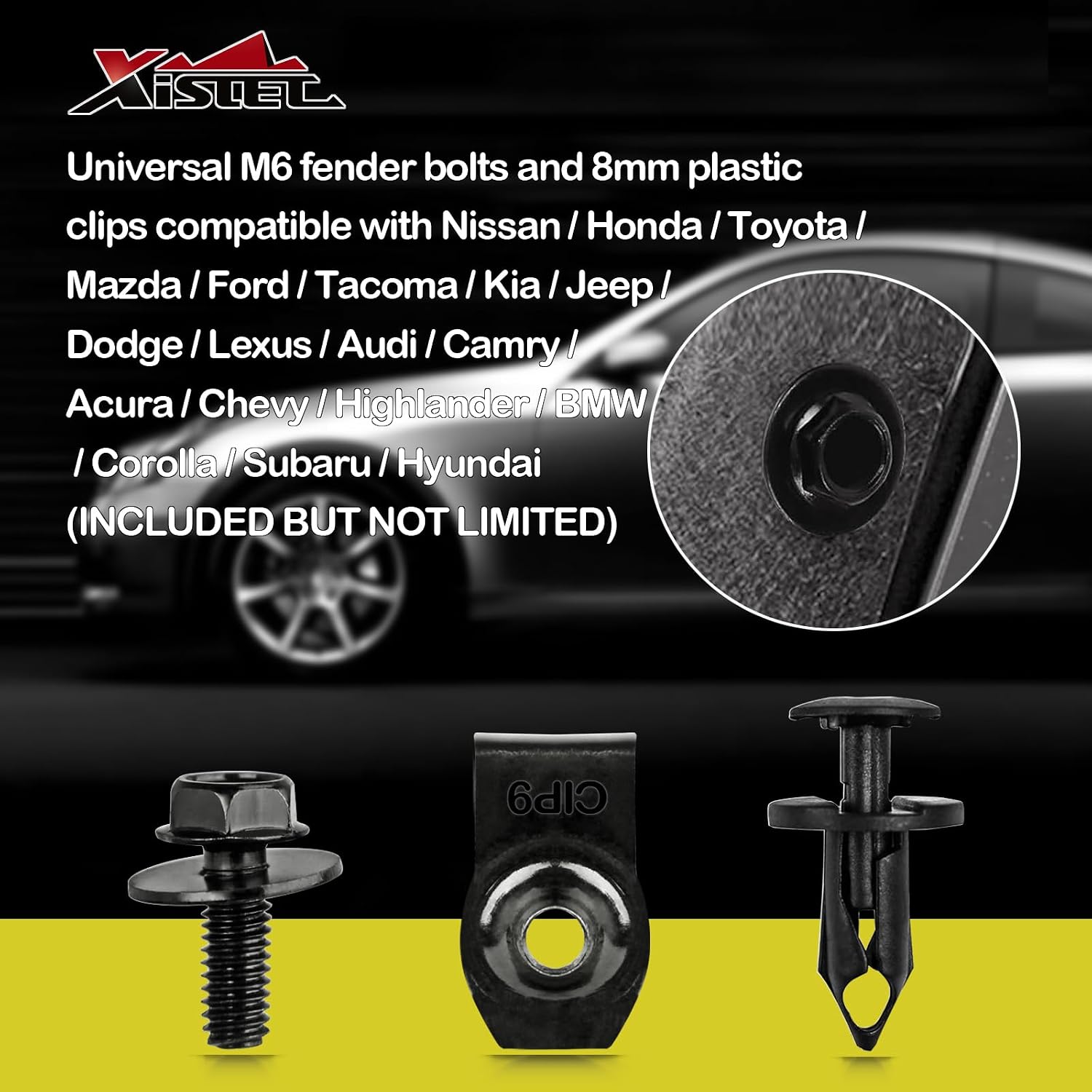Xislet 45PCS Universal Engine Under Cover Splash Shield Guard Body Bolts