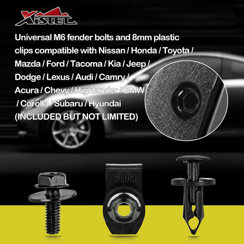Xislet 45PCS Universal Engine Under Cover Splash Shield Guard Body Bolts