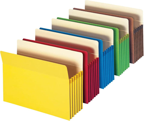 Smead File Pocket, Straight-Cut Tab, 5-1/4" Expansion, Letter Size, Green, 10 per Box (73236)