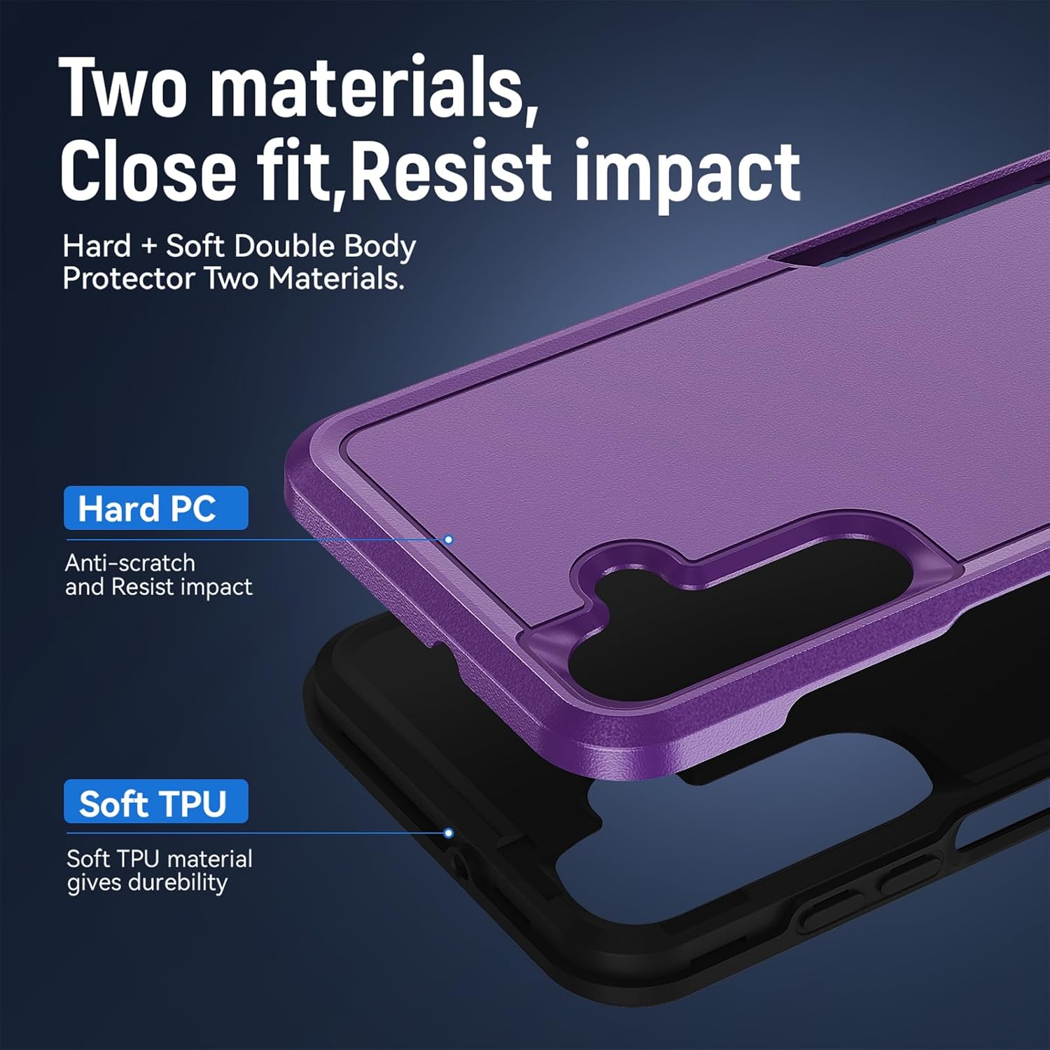 for Samsung Galaxy A16 5G Phone Case, with Screen Protector [Military Grade Drop Tested] Heavy Duty Rugged Shockproof Non-Slip Outdoor Protective Case for Samsung Galaxy A16 5G, Purple