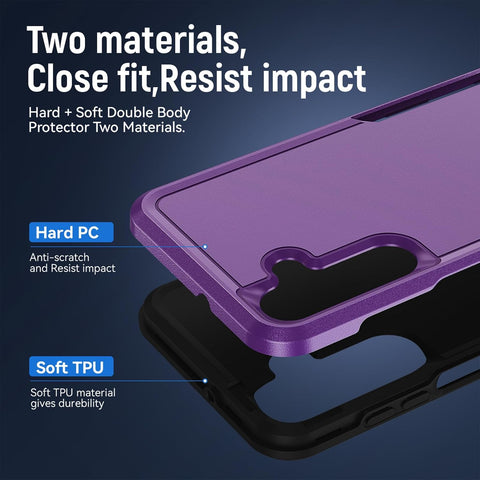 for Samsung Galaxy A16 5G Phone Case, with Screen Protector [Military Grade Drop Tested] Heavy Duty Rugged Shockproof Non-Slip Outdoor Protective Case for Samsung Galaxy A16 5G, Purple