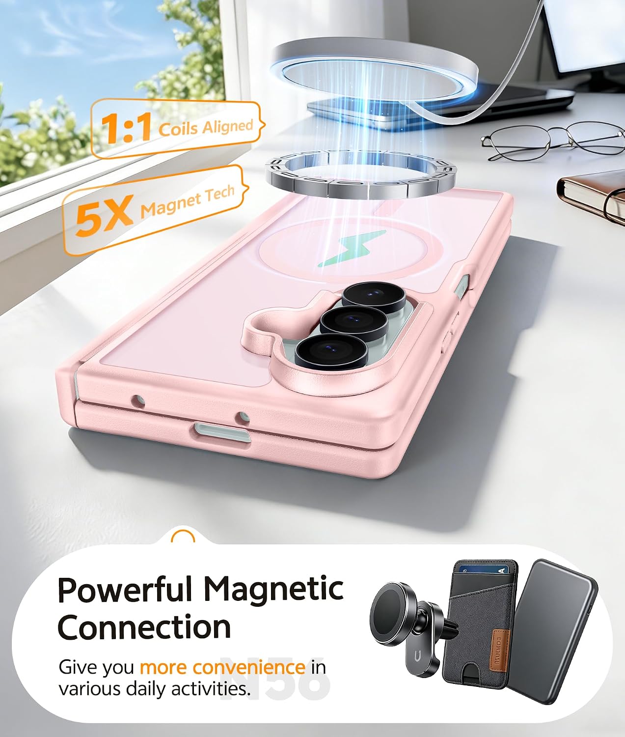 FNTCASE for Samsung Galaxy Z Fold 7 Case, Hinge Protection, Fit for Magsafe