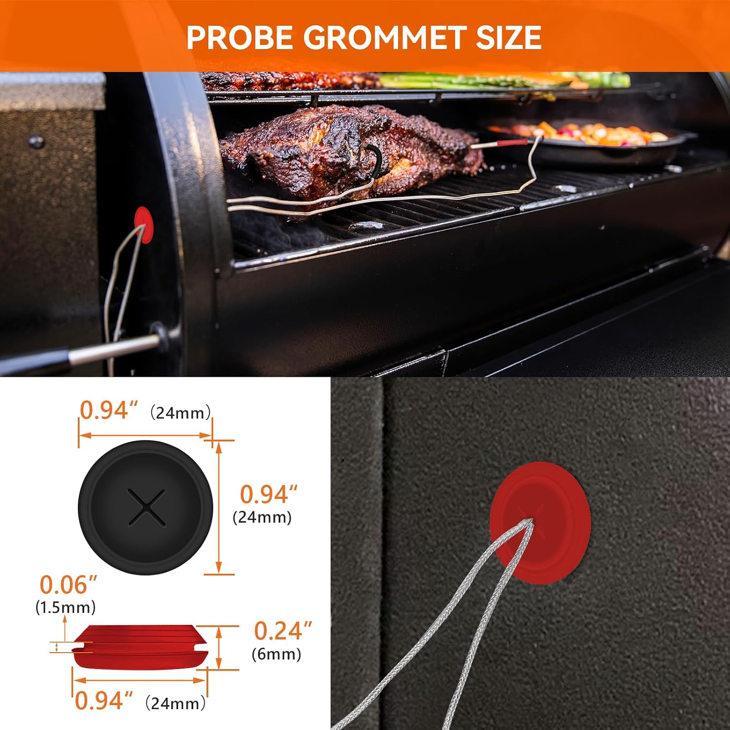2-Pack Meat Thermometer Replacement for Pit Boss Pellet Grills and Smokers