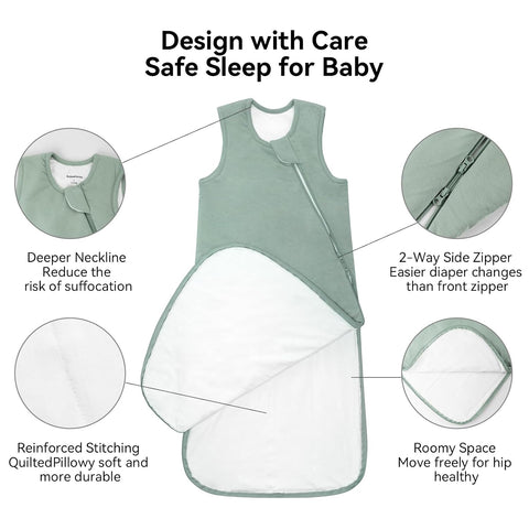 BubblePanda Rayon Made from Bamboo Sleep Sack 0-6 Months 1.0 Tog Newborn