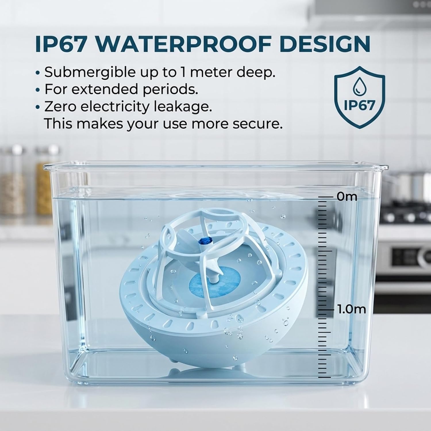 Mini Dishwasher for Kitchen Sink, Portable Dish Washer with Powerful Wave Cleaning & IP67 Waterproof, USB Powered Compact Dishwasher for Daily Use (Blue) Portable Dish Washer Sink