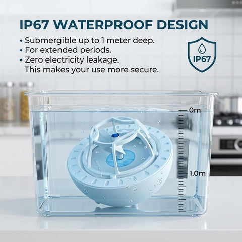 Mini Dishwasher for Kitchen Sink, Portable Dish Washer with Powerful Wave Cleaning & IP67 Waterproof, USB Powered Compact Dishwasher for Daily Use (Blue) Portable Dish Washer Sink