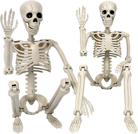 2 Pack Skeleton Halloween Decorations-3 ft Full Body Posable Joints