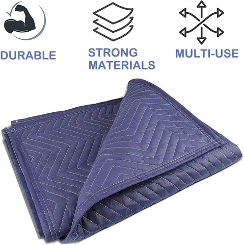 PONGHEI 2 Moving Blankets 80"x 72" Heavy Duty Packing Blankets for Shipping Thick Furniture Wrapping for Moving Supplies Professional Quilted Shipping