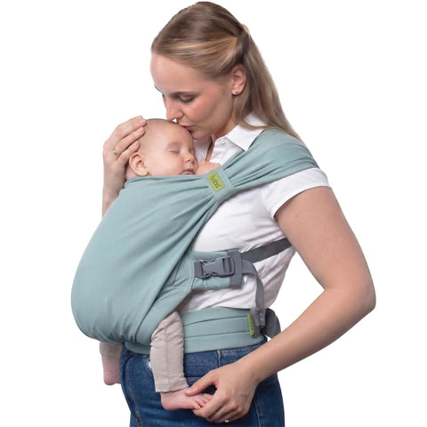 Boba Bliss Pre-Wrapped Baby Wrap Carrier, Newborn Sling, Sea Mist