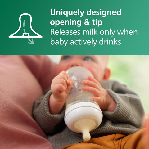 Philips Avent Natural Glass Baby Bottles, Medium Flow, 8 oz, BPA-Free