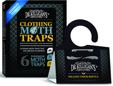 Dr. Killigan's Premium Clothing Moth Traps with Pheromones (Black, 6 Traps)