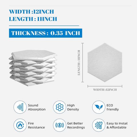 15 Pack Self-Adhesive Acoustic Wall Panels, 12 x 12 x 0.35 in