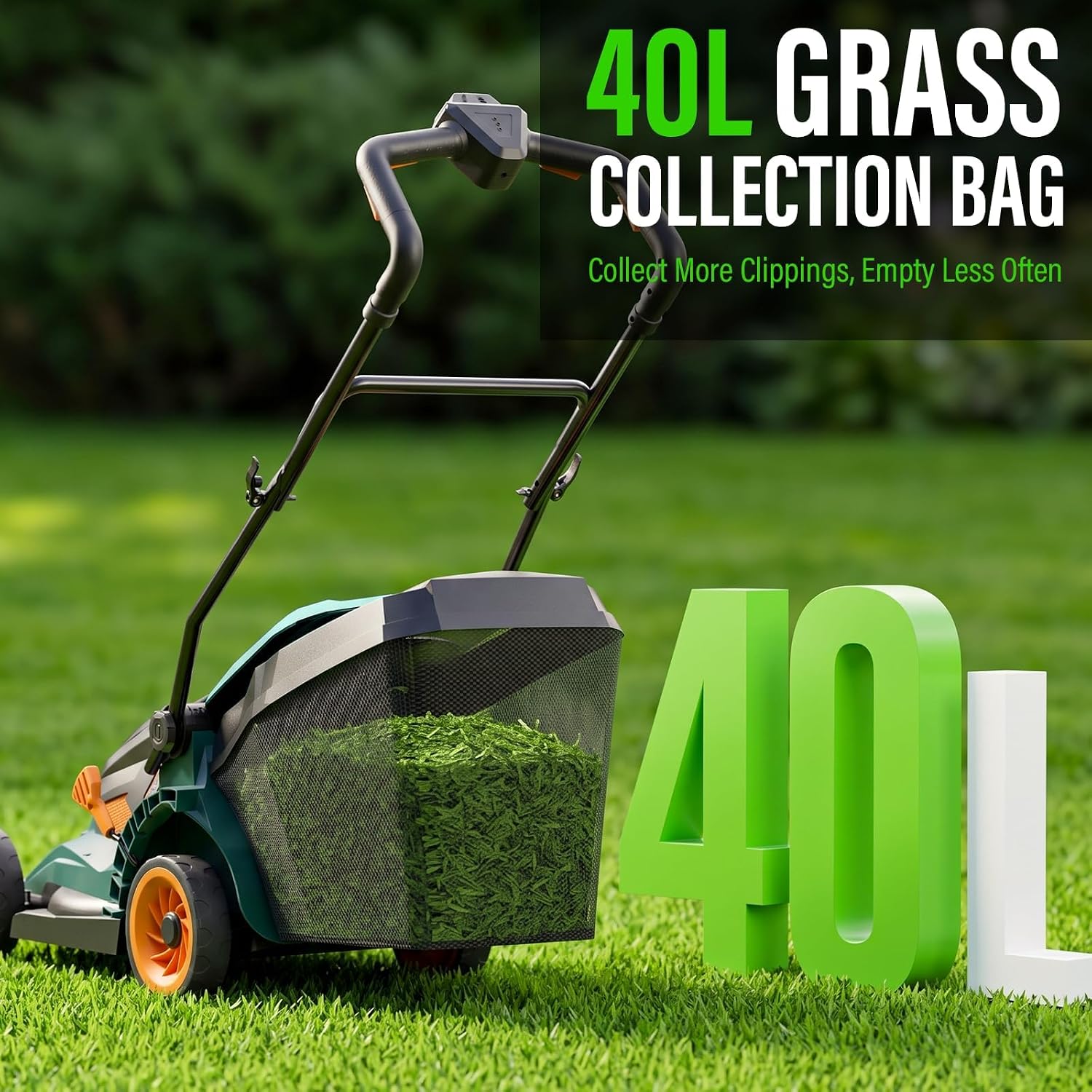 MZK 40V 17-Inch Brushless Lawn Mower, Cordless Push Mower