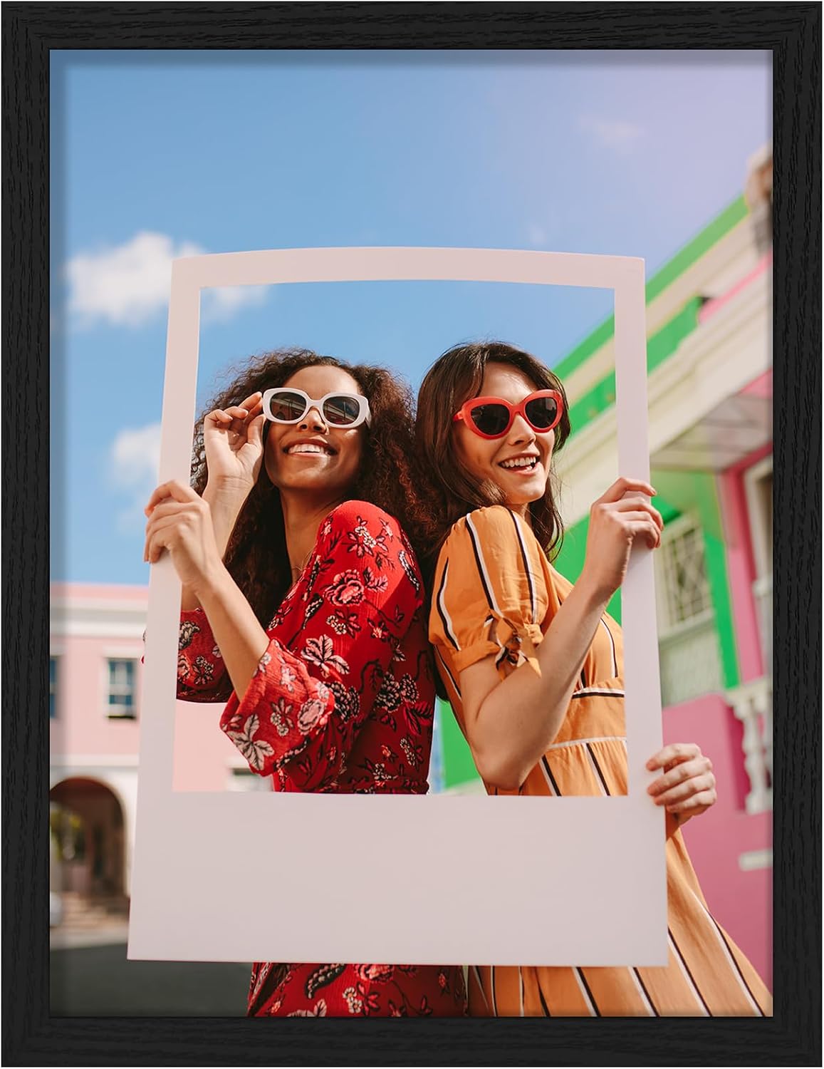 Vittanly 9x12 Picture Frame, Matted for 6x8 Photos, Black