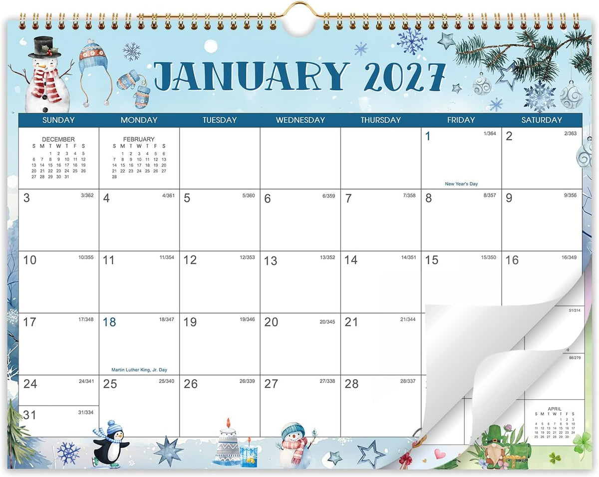 2027 Wall Calendar,18-Month Wall Calendar 2027-2028,14.7" x 11.5"